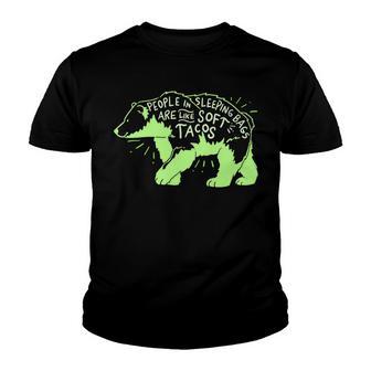 Funny Camping People In Sleeping Bags S Youth T-shirt - Thegiftio UK