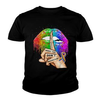 Funny Dont Judge What You Dont Understand Lgbtq Pride Lips Youth T-shirt - Thegiftio UK