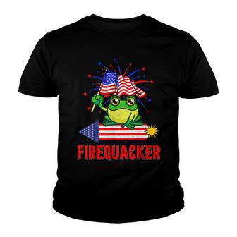 Funny Fourth Of July Usa Firequacker Frog Youth T-shirt - Thegiftio UK