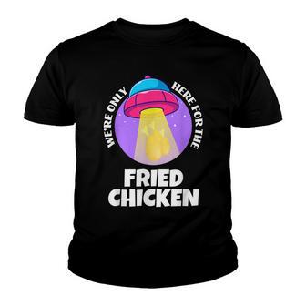 Funny Fried Chicken Lover Costume Ufo Alien Meme Food Lover Youth T-shirt - Thegiftio UK