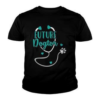 Funny Future Dogtor Cute Veterinarian In Training Vet Tech Youth T-shirt | Mazezy