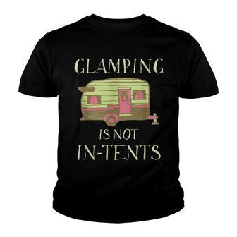 Funny Glamping T Happy Camping Not In-Tents Youth T-shirt - Thegiftio UK