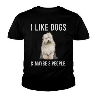 Funny I Like Old English Sheepdog Dogs And Maybe 3 People Youth T-shirt - Thegiftio UK