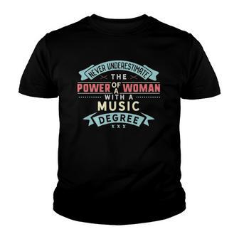 Funny Music Degree Major Strong Woman Graduation Gift Youth T-shirt - Thegiftio UK