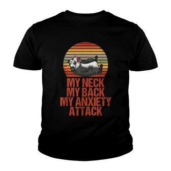 Funny Quote My Neck My Back My Anxiety Attack Opossum Youth T-shirt - Thegiftio UK