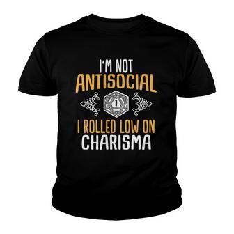 Funny Rpg Rolled Low Charisma Youth T-shirt - Thegiftio UK