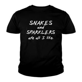 Funny Snakes And Sparklers All I Like 4Th Of July Youth T-shirt | Mazezy AU