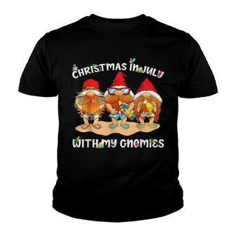 Funny Summer Vacation Gnomies - Gnomes For Christmas In July Youth T-shirt - Thegiftio UK