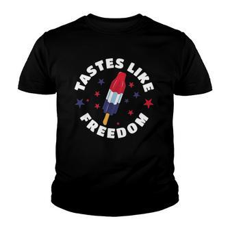 Funny Tastes Like Freedom Red White Blue 4Th Of July Party Youth T-shirt | Mazezy