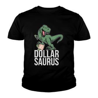 Funny Trader Investor Stock Market Dollar Moneyrex Saurus Youth T-shirt - Thegiftio UK
