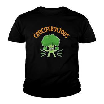 Funny Vegan Cruciferocious Broccoli Lover Youth T-shirt - Thegiftio UK