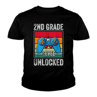 Gamer Boys Girls 2Nd Grade Level Unlocked Back To School Youth T-shirt - Thegiftio UK