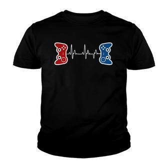 Gaming Heartbeat Clothing Gamer Life Youth T-shirt - Thegiftio UK