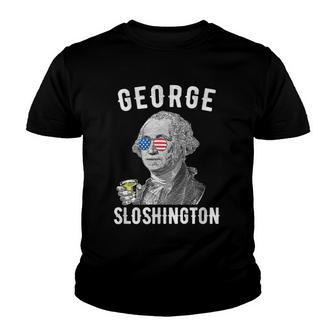 George Sloshington Washington 4Th Of July Funny American Youth T-shirt - Thegiftio UK