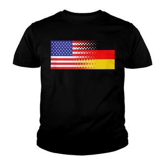 Germany Usa Gift Half German American Flag Youth T-shirt - Thegiftio UK
