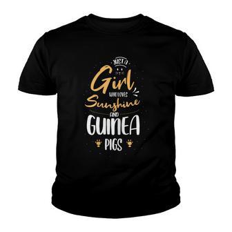 Girl Loves Sunshine And Guinea Pigs Ironic Rodent Youth T-shirt - Thegiftio UK