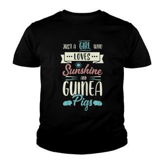 Girl Who Loves Sunshine And Cute Guinea Pigs Youth T-shirt - Thegiftio UK