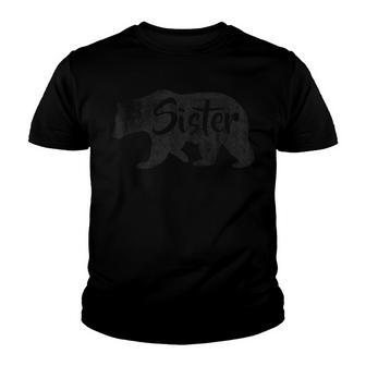 Girls Sister Bear Cool Outdoors Family Youth T-shirt - Thegiftio UK