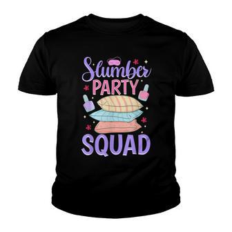 Girls Slumber Party Squad Sleepover Pajama Nails & Make Up Youth T-shirt - Thegiftio UK