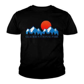 Glacier National Park-Mountain Sunset-Hiking Camping Youth T-shirt - Thegiftio UK