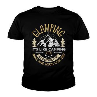 Glamping Definition Glamper Women Men Wine Funny Camping V2 Youth T-shirt - Thegiftio UK