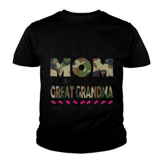 God Gifted Me Two Titles Mom And Great Grandma Camo Print Youth T-shirt - Thegiftio UK