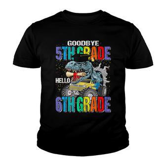 Goodbye 5Th Grade Hello 6Th Grade Monster Truck Dinosaur Youth T-shirt - Thegiftio UK