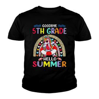 Goodbye 5Th Grade Teacher Hello Summer Vacation Unicorn Youth T-shirt - Thegiftio UK
