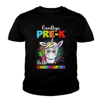 Goodbye Preschool Graduation Hello Kindergarten Unicorn Girl Youth T-shirt - Thegiftio UK