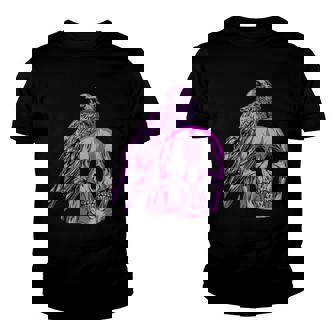 Goth Pastel Skull Crow Bird Skeleton Head Raven Gothic Lover Youth T-shirt | Mazezy