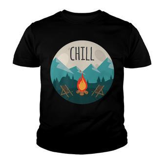 Grab A Beer Pull Up A Chair And Chill Camping Youth T-shirt - Thegiftio UK