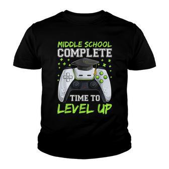 Graduation Middle School Complete Time To Level Up Youth T-shirt - Thegiftio UK