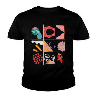 Grid Abstract Shapes Design Youth T-shirt - Thegiftio UK