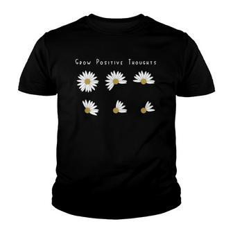 Grow Positive Thoughts Tee Floral Bohemian Style Youth T-shirt | Mazezy