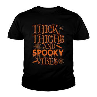 Halloween Thick Thighs And Spooky Vibes V3 Youth T-shirt - Thegiftio UK