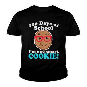 Happy 100 Days Of Smart Cookie School Cute Funny Teacher Youth T-shirt - Thegiftio UK