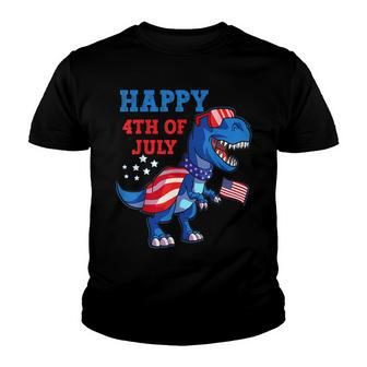 Happy 4Th Of July Kids Boys Dinosaur Amerisaurus Dino Youth T-shirt - Seseable