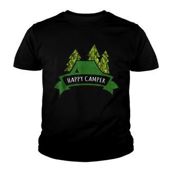 Happy Camper - Tent - Camping - Outdoors - Nature Youth T-shirt - Thegiftio UK