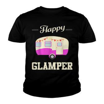Happy Glamper - Glamping Camping Youth T-shirt - Thegiftio UK
