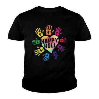 Happy Holi Colorful Colors India Dance Hindu Spring Festival Raglan Baseball Tee Youth T-shirt - Thegiftio UK