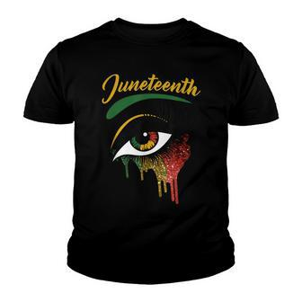 Happy Juneteenth 1865 Bright Eyes Melanin Retro Black Pride   Youth T-shirt