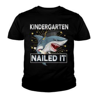 Happy Last Day Of Kindergarten Nailed It Cute Graduate Shark Youth T-shirt - Thegiftio UK