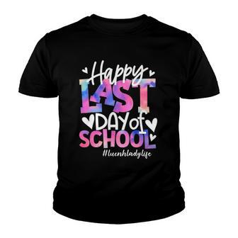 Happy Last Day Of School Tie Dye Lunch Lady Life Summer Gift V2 Youth T-shirt - Thegiftio UK