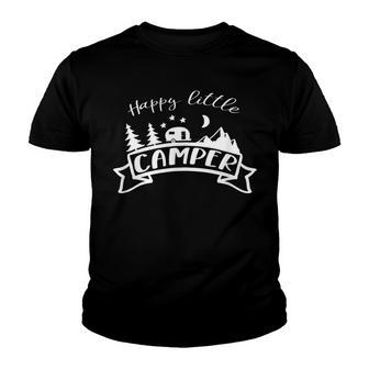 Happy Little Camper Rv Quote Camping Travel Lover Youth T-shirt - Thegiftio UK