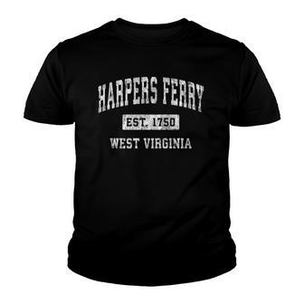 Harpers Ferry West Virginia Wv Vintage Established Sports Youth T-shirt | Mazezy