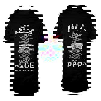 Hawaiian Funny Beach Vacation Summer Pineapple Hola Beaches Youth T-shirt - Thegiftio UK