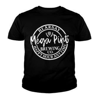Hearsay Mega Pint Brewing Co Happy Hour Anytime V2 Youth T-shirt - Thegiftio UK