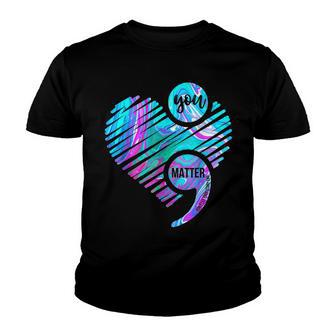 Heart You Matter Dont Let Story End Suicide Prevention Youth T-shirt - Thegiftio UK