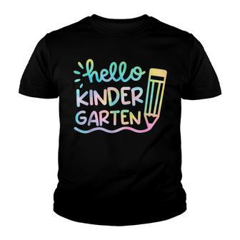 Hello Kindergarten Tie Dye Teachers Kids Back To School Youth T-shirt - Seseable