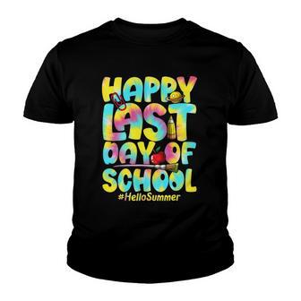 Hello Summer Happy Last Day Of School 2022 Tie Dye Vacation Youth T-shirt | Mazezy DE